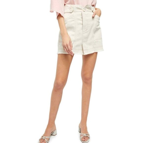 NEW Free People Women's Alpha Utility Mini Skirt in Salt - Picture 7 of 9